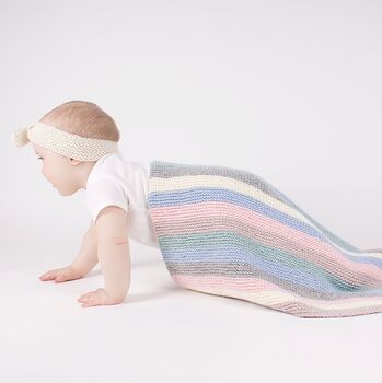 Stripy Baby Blanket Knitting Kit, 3 of 9