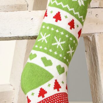 Personalised Silent Night Knitted Christmas Stocking, 5 of 7