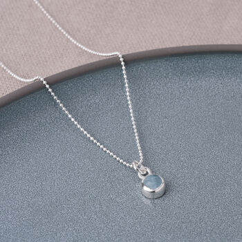 Personalised Gem Aquamarine Birthstone Necklace March, 3 of 5