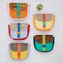 Seema Multicoloured Recycled Leather Crossbody Bag, thumbnail 1 of 5