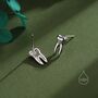 Teeth Stud Earrings In Sterling Silver, thumbnail 9 of 12