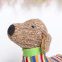 Knitted Dachshund Sausage Dog Soft Toy, thumbnail 4 of 4