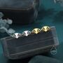 Art Deco Fan Stud Earrings In Sterling Silver, thumbnail 2 of 12