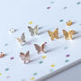 Butterfly Sterling Silver Stud Earrings, thumbnail 2 of 12
