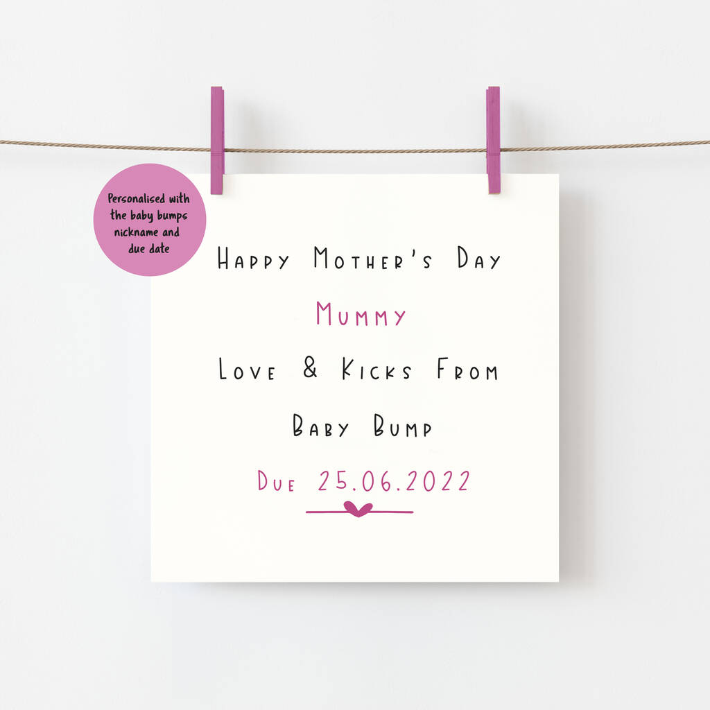 Happy Mother's Day From The Bump Personalised Card T, 1 of 4