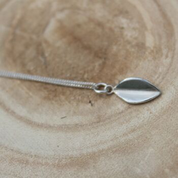 Leaf Pendant In Sterling Silver Small, 4 of 8