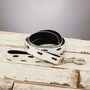 Christmas Black And White Tree Bow Tie And Lead Set, thumbnail 6 of 7
