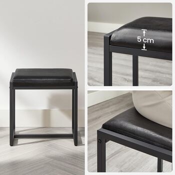 Dressing Table Set With Mirror, Stool, And Three Drawer, 8 of 11