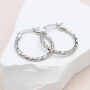 9ct White Gold Diamond Cut Hoop Earrings, thumbnail 1 of 3