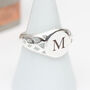 Men's Sterling Silver Initial Oval Signet Ring, thumbnail 2 of 5