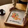 Italian Orange Art Print Poster, Sicily Italy, Fruit, Hand Drawn, thumbnail 2 of 3