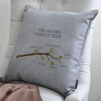 Personalised Family Tree Branch Cushion, 2 of 5