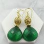 Emerald Topaz Mother Of Pearl Earrings, thumbnail 1 of 4