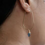 Blue Quartz Egg Hoop Earrings, thumbnail 4 of 5