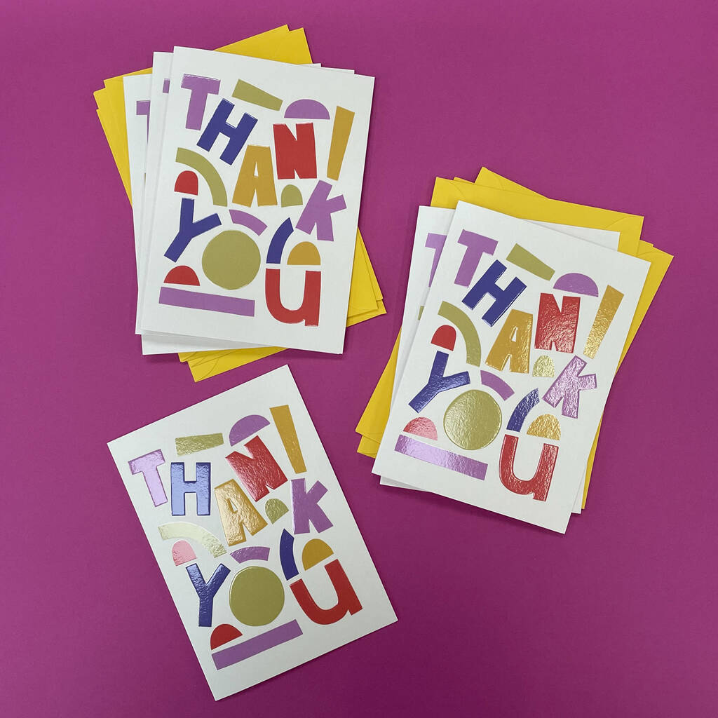 Bold And Abstract 'Thank You' Card Set, 1 of 3