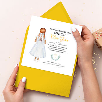 Personalised Niece First Holy Communion Card, 2 of 6
