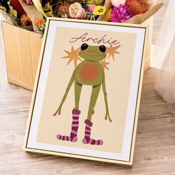 Happiest Frog | Personalised Art Print For Children, 9 of 9