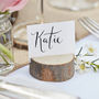 Wooden Mini Log Wedding Place Card Holders Five Pack, thumbnail 1 of 3