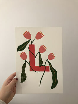 Personalised Floral Initial Painting, 10 of 12
