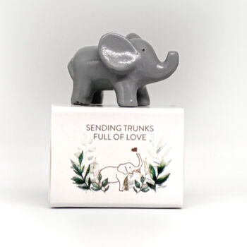 Little Ceramic Elephant ' Sending A Trunkful Of Love', 6 of 10