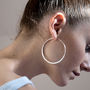 Battered Sterling Silver Large Hoop Earrings, thumbnail 1 of 6