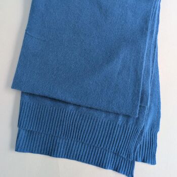 Blue 100% Cashmere Travel Wrap Gift Boxed, 3 of 6