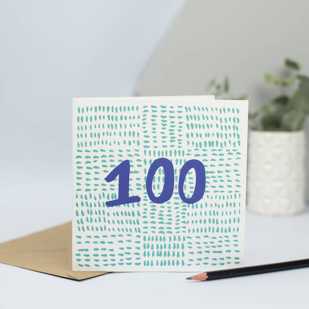 Image of 100th Birthday Card, Card For 100 Year Old