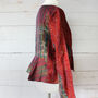 Ladies Red Silk Kantha Hand Stitched Jacket, thumbnail 4 of 5