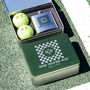 Personalised Checker Tennis Hip Flask And Balls Tin Gift For Dad, thumbnail 1 of 5