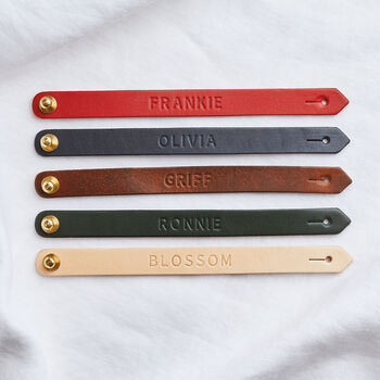Personalised Leather Wristband, 3 of 4