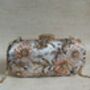Grey Floral Oval Clutch Bag, thumbnail 4 of 12