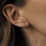 Dara. Gold Plated Tiny Opal Stud Earrings, thumbnail 1 of 5