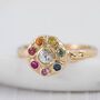 'Iridiana' Rainbow Sapphire Halo Engagement Ring, thumbnail 1 of 7