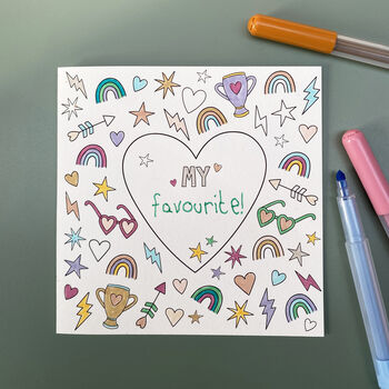 Kid's Valentine Colouring Cards, 6 of 8