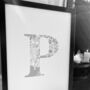 'Letter P' Linear Illustration Print, thumbnail 4 of 7