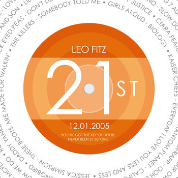 Personalised 21st Birthday 'Year 2005' Record Print, 2 of 3