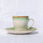 Green Set Of Two Porcelain Espresso Cup And Saucer Set, thumbnail 2 of 11