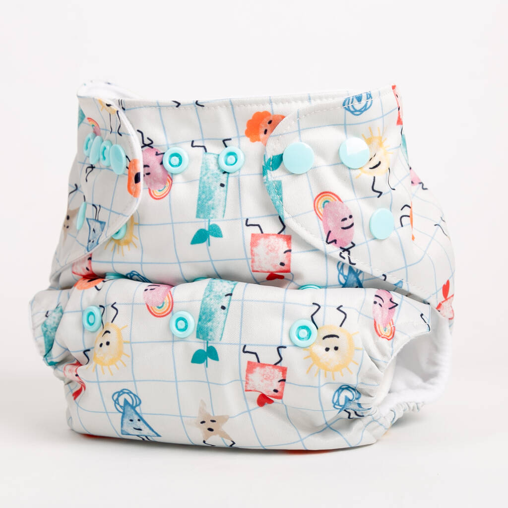 'Happy Stamps' Modern Cloth Nappy By Pēpi Collection, 1 of 12