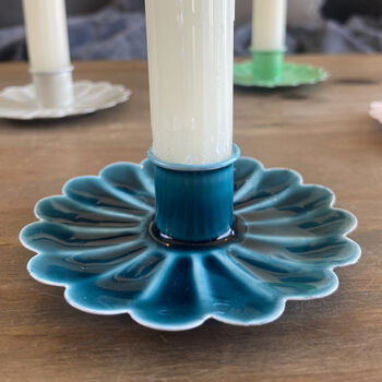 Enamel Flat Flower Candle Holder, 3 of 5