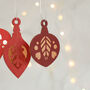 Christmas Tree Decoration Set, Red With Copper, thumbnail 3 of 5