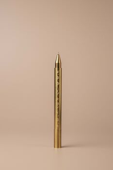 Botanical Engraved Brass Ball Point Pen, 6 of 6