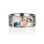 Ibiza Sunset Rose Quartz Sterling Silver Spinning Ring, thumbnail 2 of 8