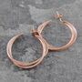 Wire Interwoven Rose Gold Plated Silver Hoop Earrings, thumbnail 3 of 7