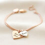 Personalised Double Wide Heart Charm Bracelet, thumbnail 4 of 7