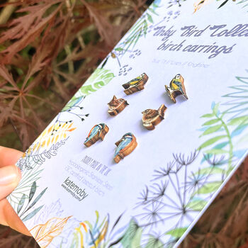 Set Of Three Inky Bird Stud Earrings, 6 of 9