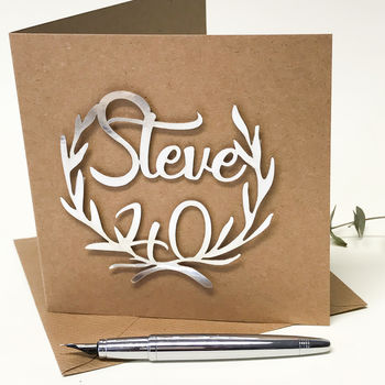 Personalised Papercut 40th Birthday Card, 5 of 12
