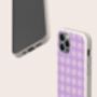 Purple Gingham Eco Friendly, Biodegradable Phone Case, thumbnail 5 of 8