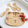 Personalised Tiger Bamboo Plate And Cutlery Set, thumbnail 1 of 4
