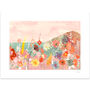Coastal Pink Flower Landscape Print, thumbnail 2 of 8