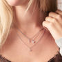 Diamond Necklace With Tiny Heart Charm, thumbnail 4 of 6